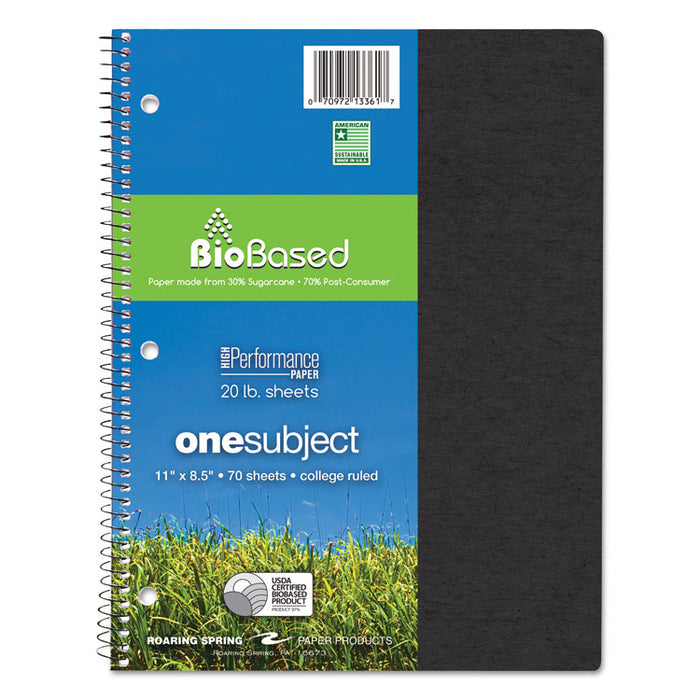 Environotes BioBased Notebook, 1 Subject, Medium/College Rule, Randomly Assorted Earthtone Covers, 11 x 8.5, 70 Sheets