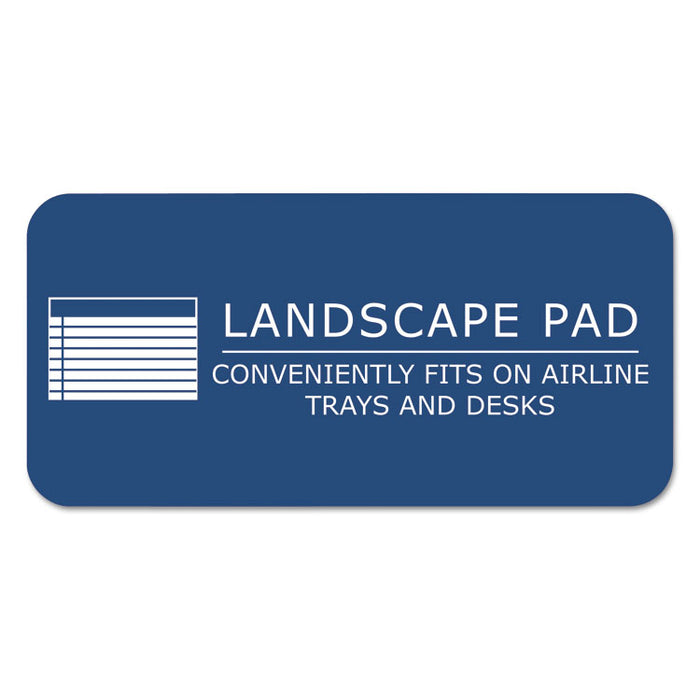 WIDE Landscape Format Writing Pad, Unpunched with Standard Back, Medium/College Rule, 40 White 11 x 9.5 Sheets