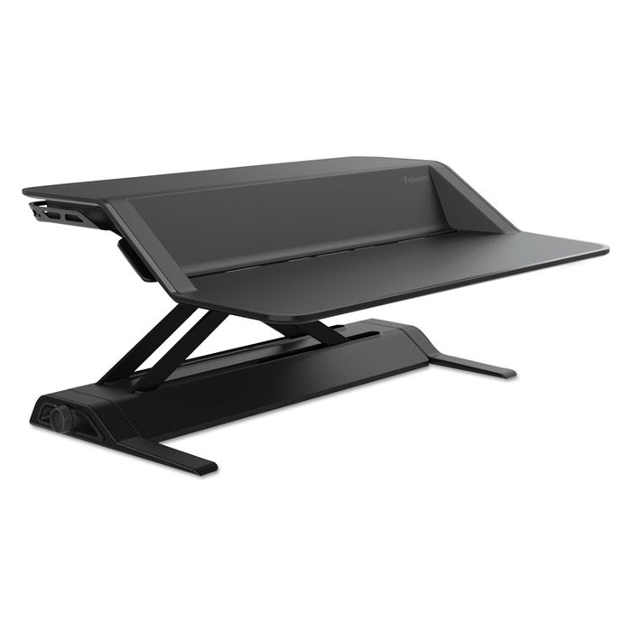 Lotus Sit-Stands Workstation, 32.75" x 24.25" x 5.5" to 22.5", Black