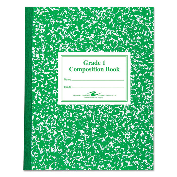 Grade School Ruled Composition Book, Manuscript, Green, 9.75 x 7.75, 50 Sheets