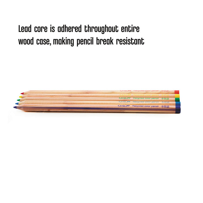 Recycled Colored Pencils, 3.05 mm, Assorted Lead Colors, Natural Woodgrain Barrel, 5/Set