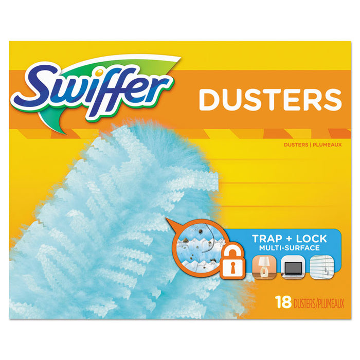 Refill Dusters, Dust Lock Fiber, 2" x 6", Light Blue, 18/Box, 4 Boxes/Carton