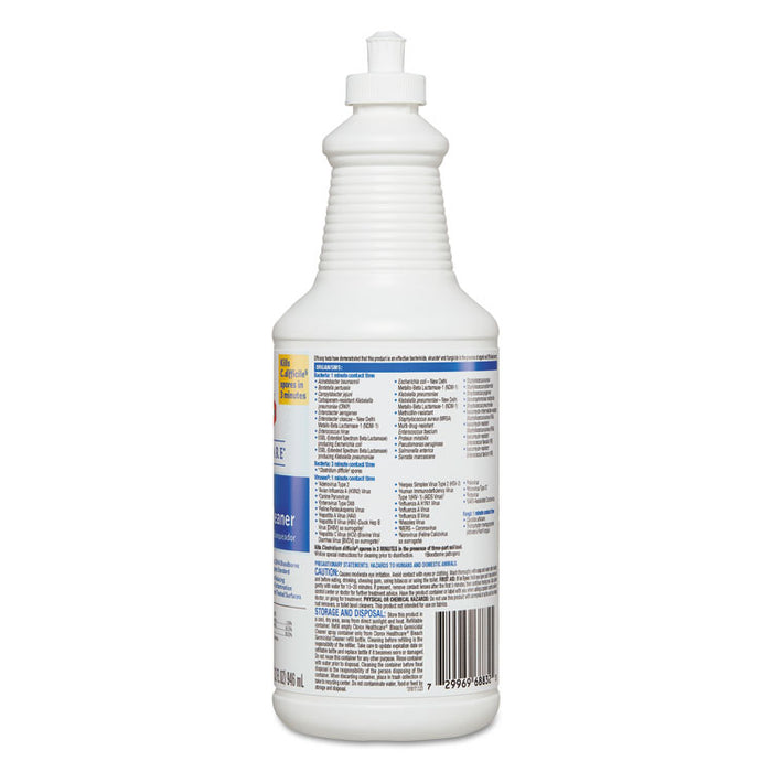 Bleach Germicidal Cleaner, 32 oz Pull-Top Bottle, 6/Carton