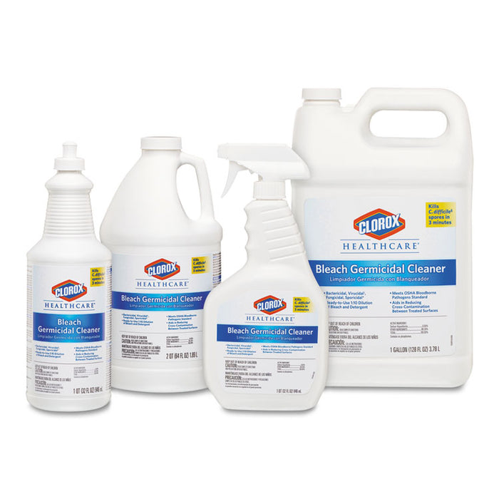Bleach Germicidal Cleaner, 32 oz Pull-Top Bottle, 6/Carton