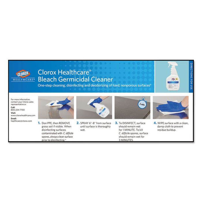 Hospital Cleaner Disinfectant w/Bleach, 2qt Refill, 6/Carton