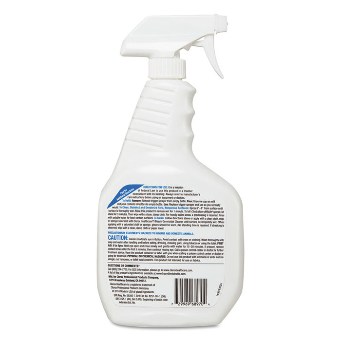 Bleach Germicidal Cleaner, 32 oz Spray Bottle, 6/Carton