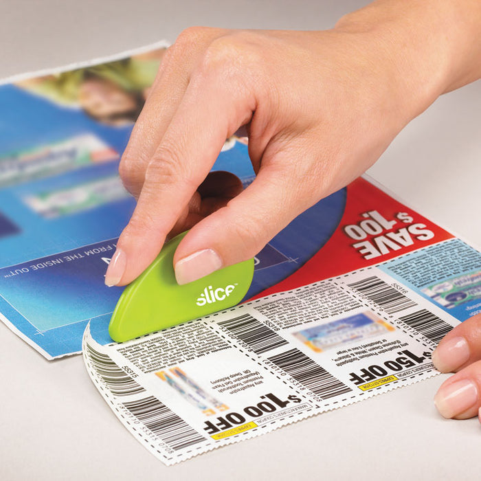 Safety Cutters, Fixed, Non Replaceable Micro Safety Blade, 0.1" Ceramic Blade, 2.4" Plastic Handle, Green