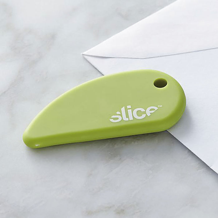 Safety Cutters, Fixed, Non Replaceable Micro Safety Blade, 0.1" Ceramic Blade, 2.4" Plastic Handle, Green