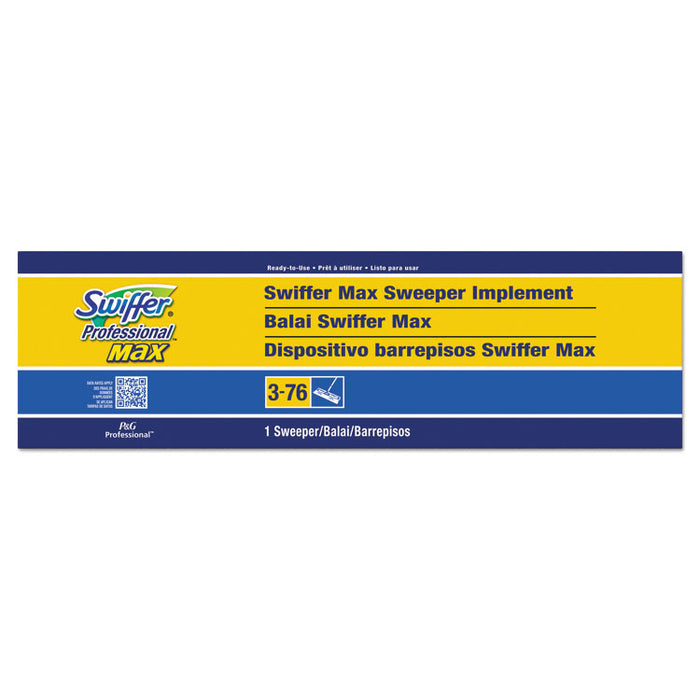 Sweeper Mop, 17 x 5 White Cloth Head, 46" Green/Silver Aluminum/Plastic Handle, 3/Carton