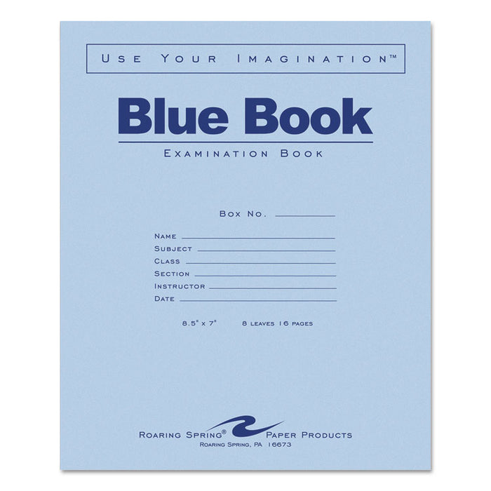 Examination Blue Book, Wide/Legal Rule, 8.5 x 7, White, 8 Sheets