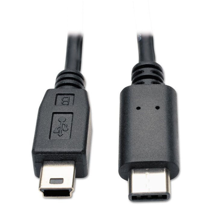 USB 2.0 Cable, USB 5-Pin Mini-B to USB Type-C (USB-C) (M/M), 6 ft.