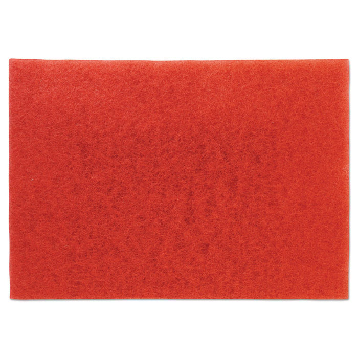 Low-Speed Buffer Floor Pads 5100, 28" x 14", Red, 10/Carton