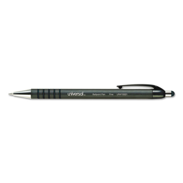 Ballpoint Pen, Retractable, Fine 0.7 mm, Blue Ink, Blue Barrel, Dozen
