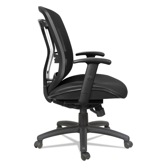 Alera Eon Series Multifunction Mid-Back Cushioned Mesh Chair, Supports up to 275 lbs., Black Seat/Black Back, Black Base