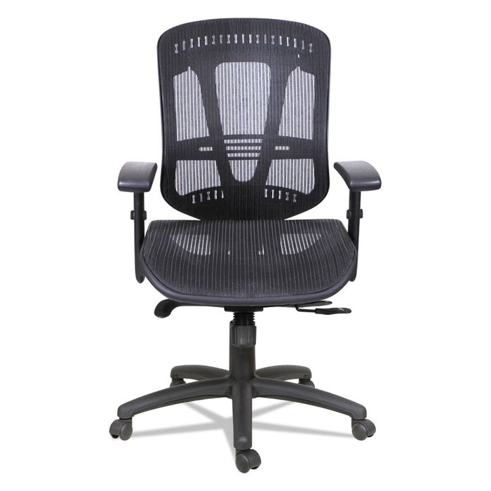 Alera Eon Series Multifunction Mid-Back Suspension Mesh Chair, Supports up to 275 lbs., Black Seat/Black Back, Black Base