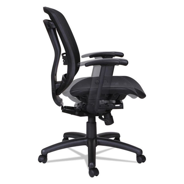 Alera Eon Series Multifunction Mid-Back Suspension Mesh Chair, Supports up to 275 lbs., Black Seat/Black Back, Black Base