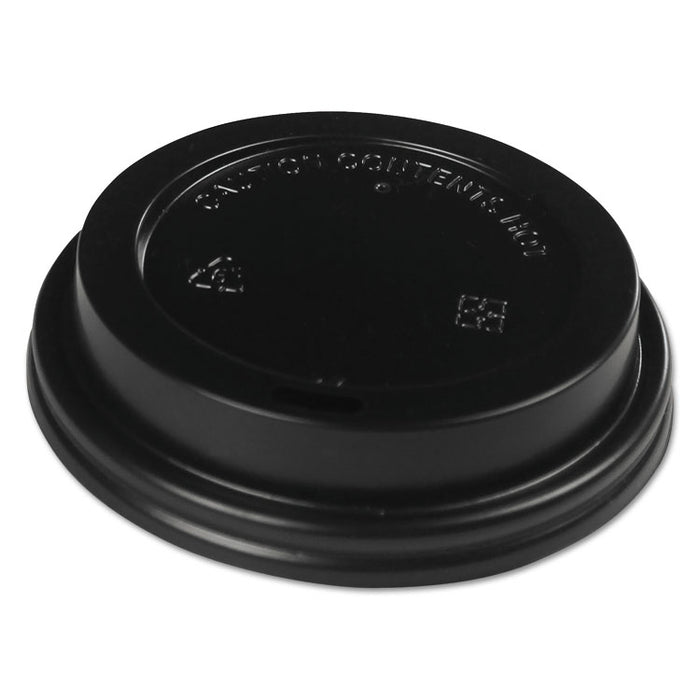 Hot Cup Lids, Fits 10-20 oz Hot Cups, Black, 1000/Carton