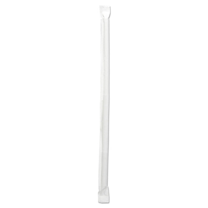 Wrapped Jumbo Straws, 7 3/4", Clear, 12000/Carton
