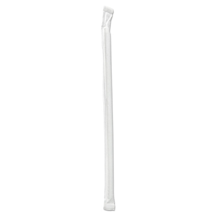 Wrapped Jumbo Straws, 7 3/4", Clear, 2000/Carton