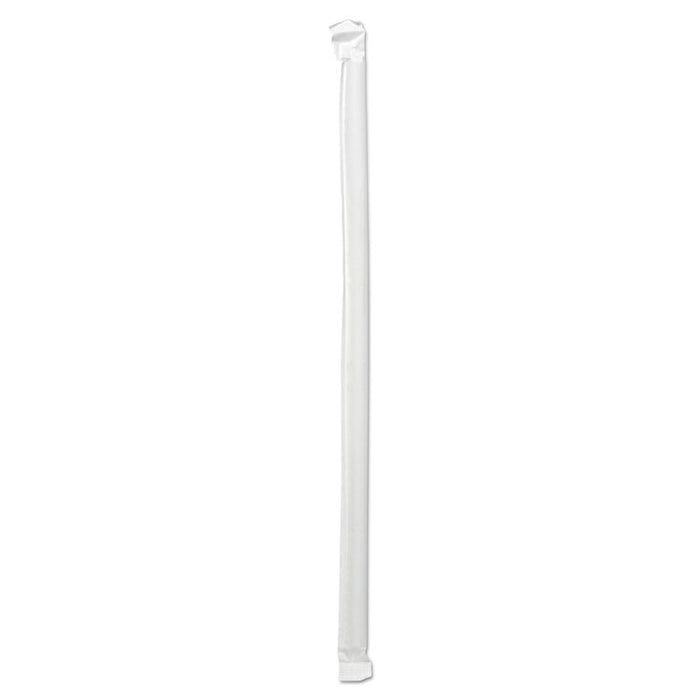 Wrapped Giant Straws, 10.25", Polypropylene, Clear, 1,000/Carton