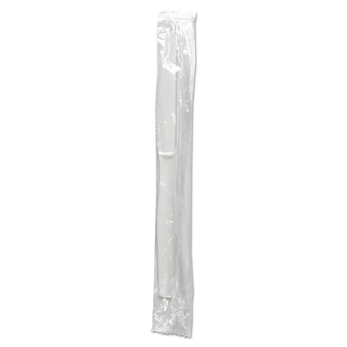 Mediumweight WraPolypropyleneed Polystyrene Cutlery, Knife, White, 1000/Carton