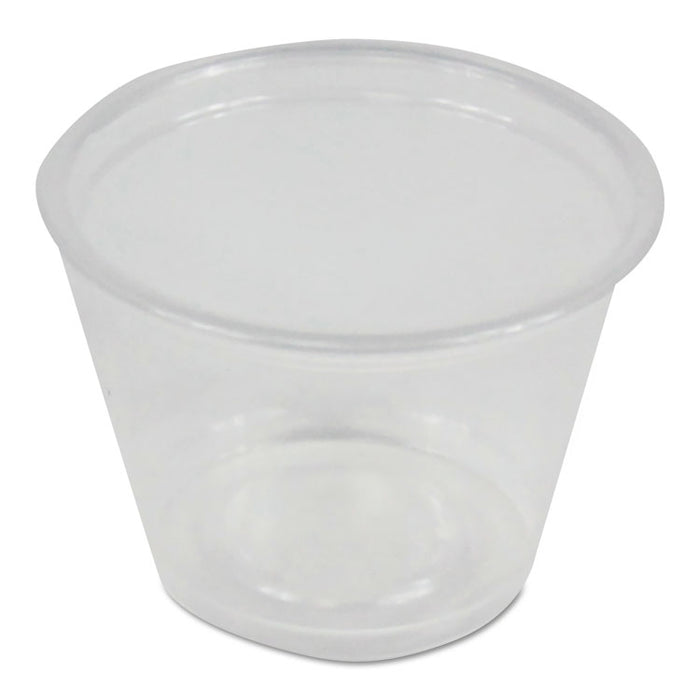 Souffle/Portion Cups, 1 oz, Polypropylene, Clear, 20 Cups/Sleeve, 125 Sleeves/Carton