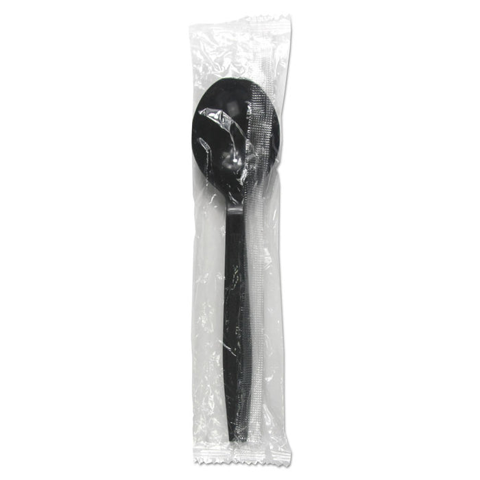 Heavyweight WraPolypropyleneed Polypropylene Cutlery, Soup Spoon, Black, 1000/Carton
