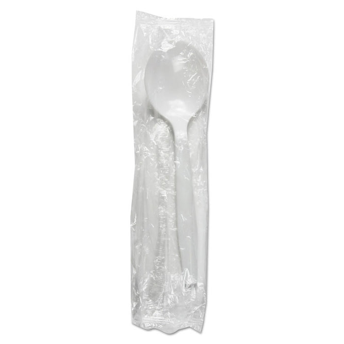 Mediumweight WraPolypropyleneed Polystyrene Cutlery, Soup Spoon, White, 1000/Carton