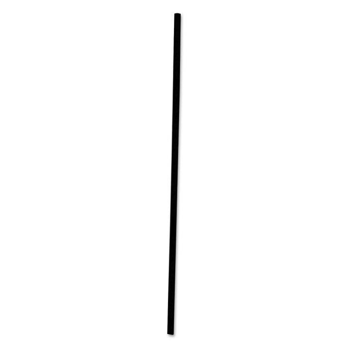 Single-Tube Stir-Straws, 6", Black, 10000/Carton