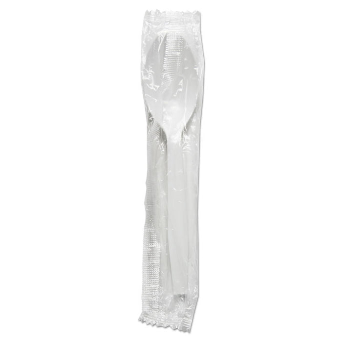 Mediumweight WraPolypropyleneed Polystyrene Cutlery, Teaspoon, White, 1000/Carton