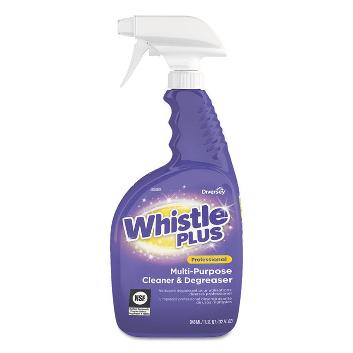 Whistle Plus Multi-Purpose Cleaner and Degreaser, Citrus, 32 oz Spray Bottle, 8/Carton