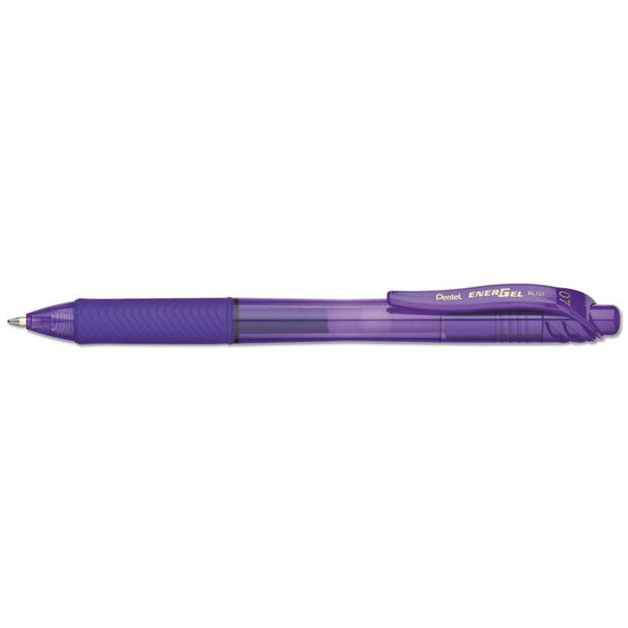 EnerGel-X Retractable Gel Pen, 0.7 mm Metal Tip, Violet Ink/Barrel, Dozen