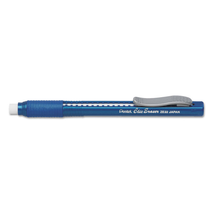 Clic Eraser Grip Eraser, For Pencil Marks, White Eraser, Blue Barrel