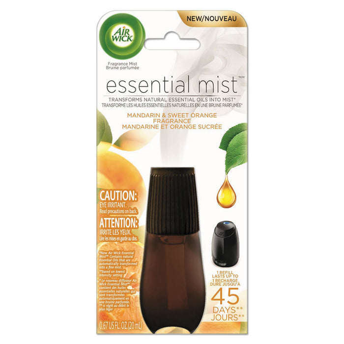 Essential Mist Refill, Mandarin Orange, 0.67 oz Bottle, 6/Carton