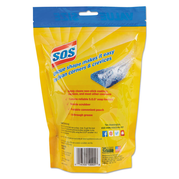 Non-Scratch Soap Scrubbers, Blue, 8/Pack