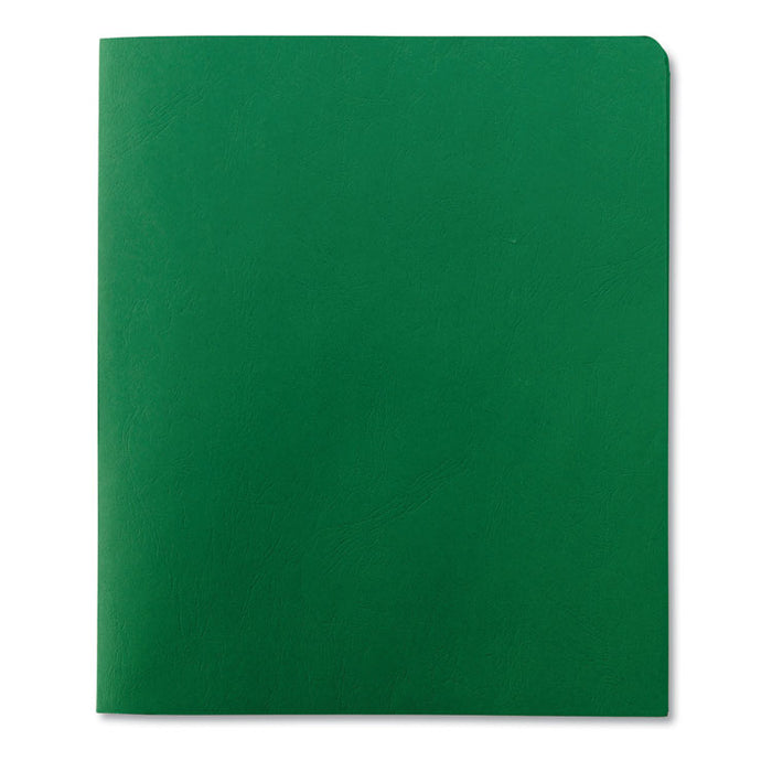 Two-Pocket Folder, Textured Paper, 100-Sheet Capacity, 11 x 8.5, Green, 25/Box