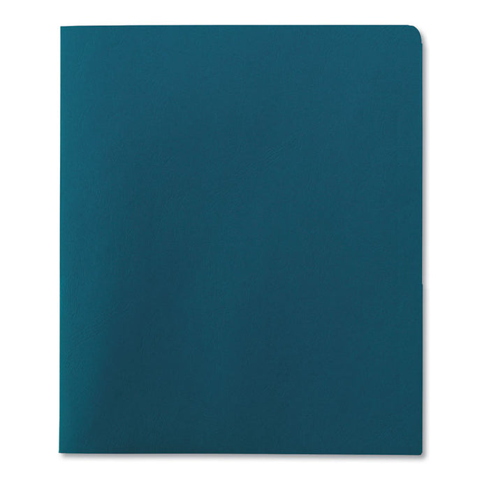 Two-Pocket Folder, Textured Paper, 100-Sheet Capacity, 11 x 8.5, Teal, 25/Box