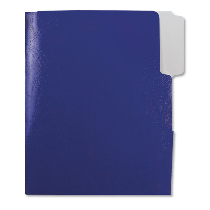 SuperTab Lockit Two-Pocket Folder, 1/3-Cut 1st Pos Tab, Letter, Blue, 5/Pack