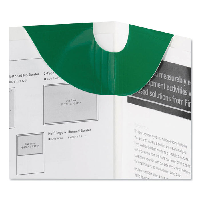 SuperTab Lockit Two-Pocket Folder, 1/3-Cut 1st Pos Tab, Letter, Green, 5/Pack