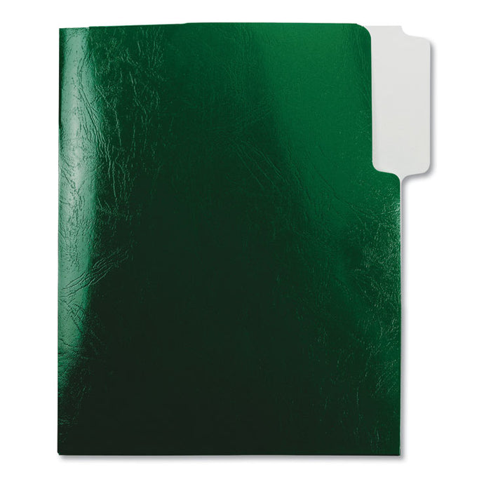 SuperTab Lockit Two-Pocket Folder, 1/3-Cut 1st Pos Tab, Letter, Green, 5/Pack