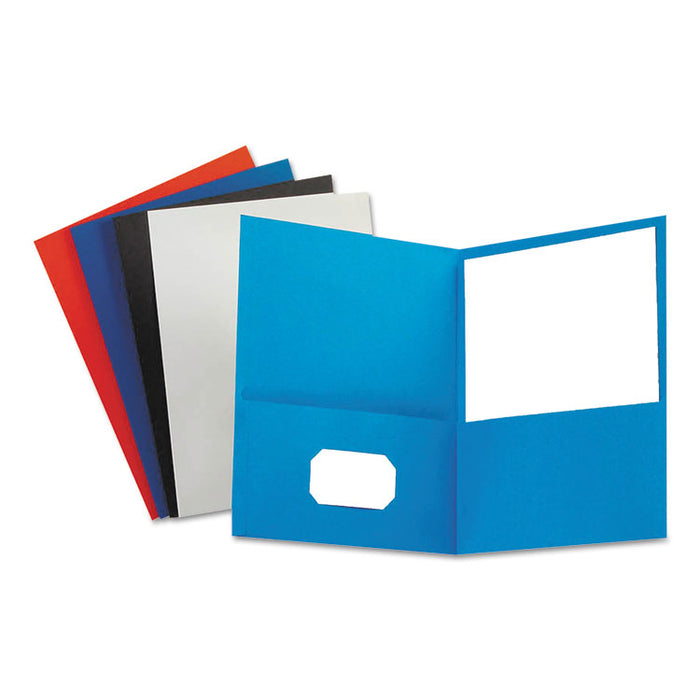 Leatherette Two Pocket Portfolio, 8 1/2" x 11", Assorted, 10/PK