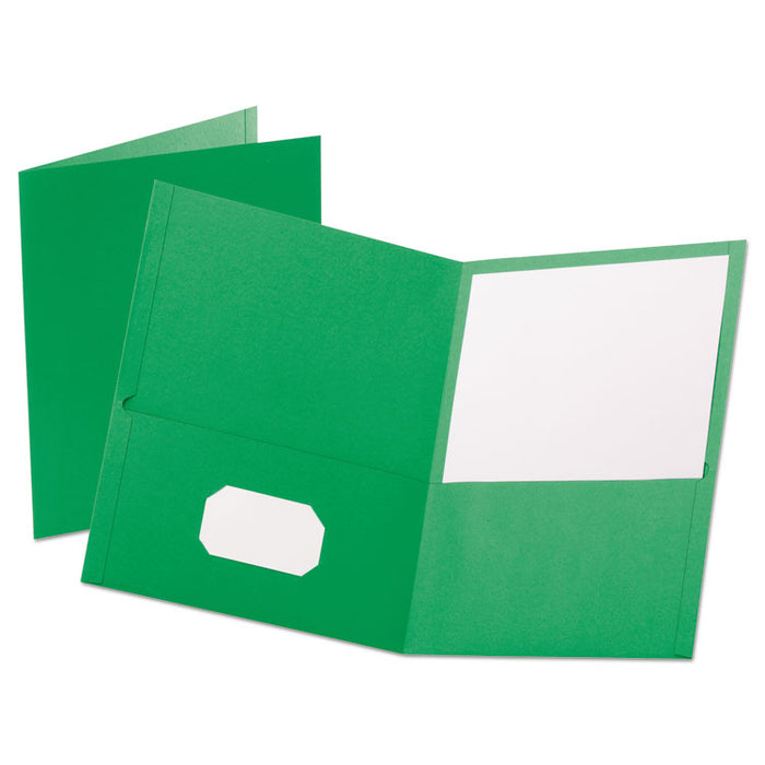 Leatherette Two Pocket Portfolio, 8 1/2" x 11", Green, 10/PK