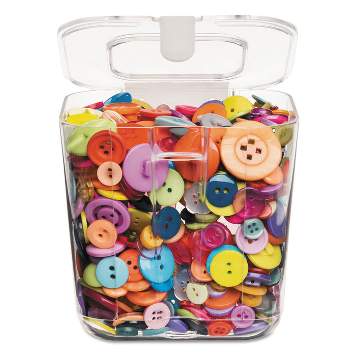 Stackable Caddy Organizer, Small, Plastic, 4.33 x 4 x 4.38, White