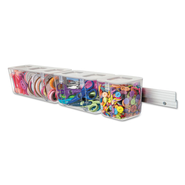 Stackable Caddy Organizer, Small, Plastic, 4.33 x 4 x 4.38, White