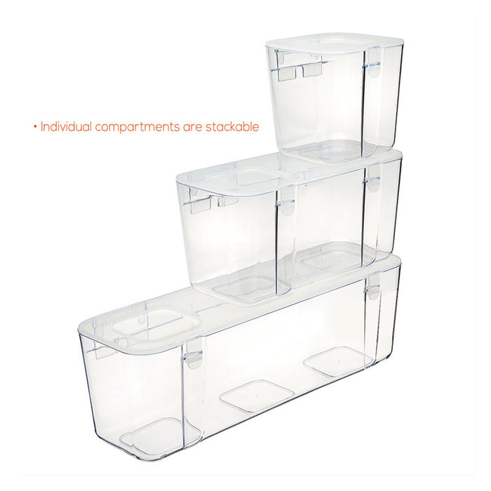 Stackable Caddy Organizer, Small, Plastic, 4.33 x 4 x 4.38, White