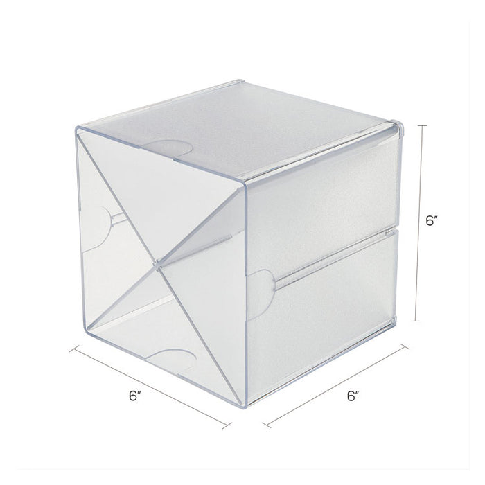 Stackable Cube Organizer, X Divider, 6 x 7 1/8 x 6, Clear