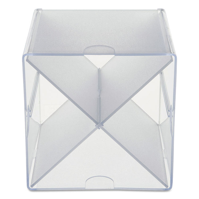 Stackable Cube Organizer, X Divider, 6 x 7 1/8 x 6, Clear