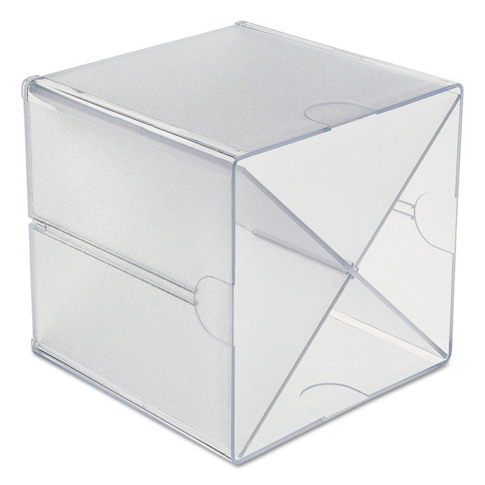 Stackable Cube Organizer, X Divider, 6 x 7 1/8 x 6, Clear