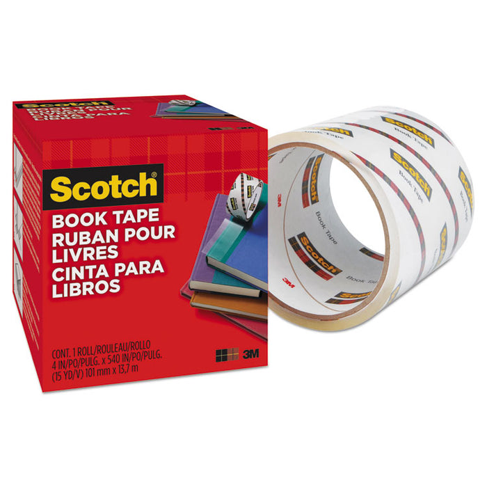 Book Tape, 3" Core, 4" x 15 yds, Clear