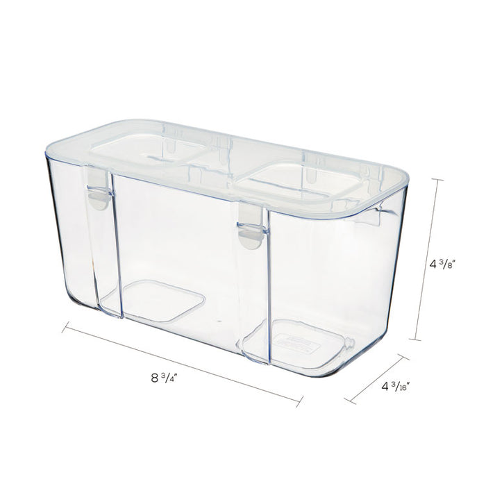 Stackable Caddy Organizer, Medium, Plastic, 8.8 x 4 x 4.38, White